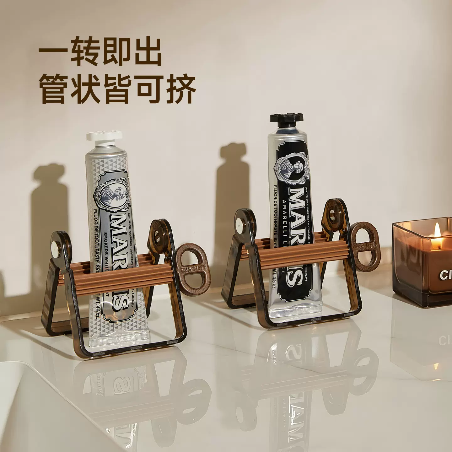 复古手动挤压器家用洗面奶护手霜颜料分配器批发台面收纳挤牙膏器