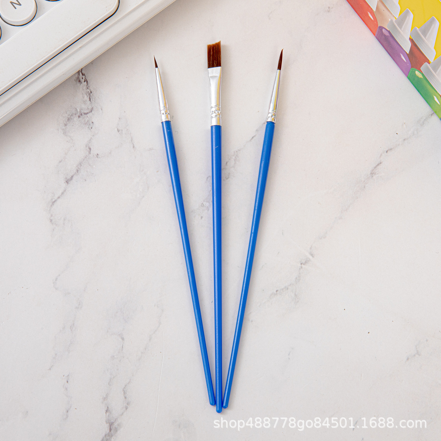Fábrica directa pincel de dibujo de nylon azul pincel de cabeza plana graffiti pincel de dibujo de pintura pintores de arte diy
