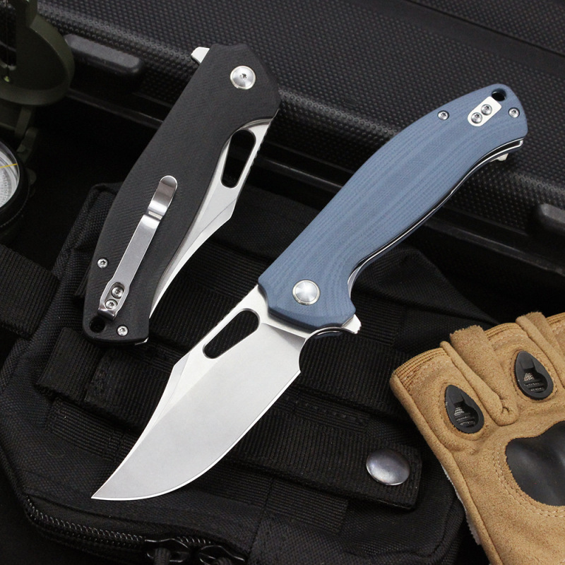 メーカー卸売オリジナルアウトドア折りたたみナイフ 14C28N ポータブル G10 ハンドルベアリング多機能折りたたみナイフ|undefined