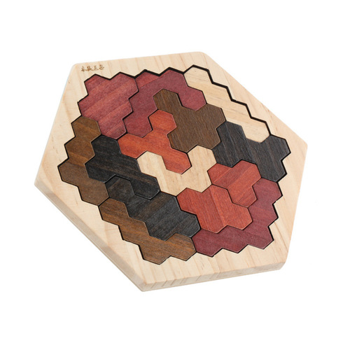 Children's ever-changing fun educational hexagonal creative wooden puzzles intellectual development puzzle children's toys