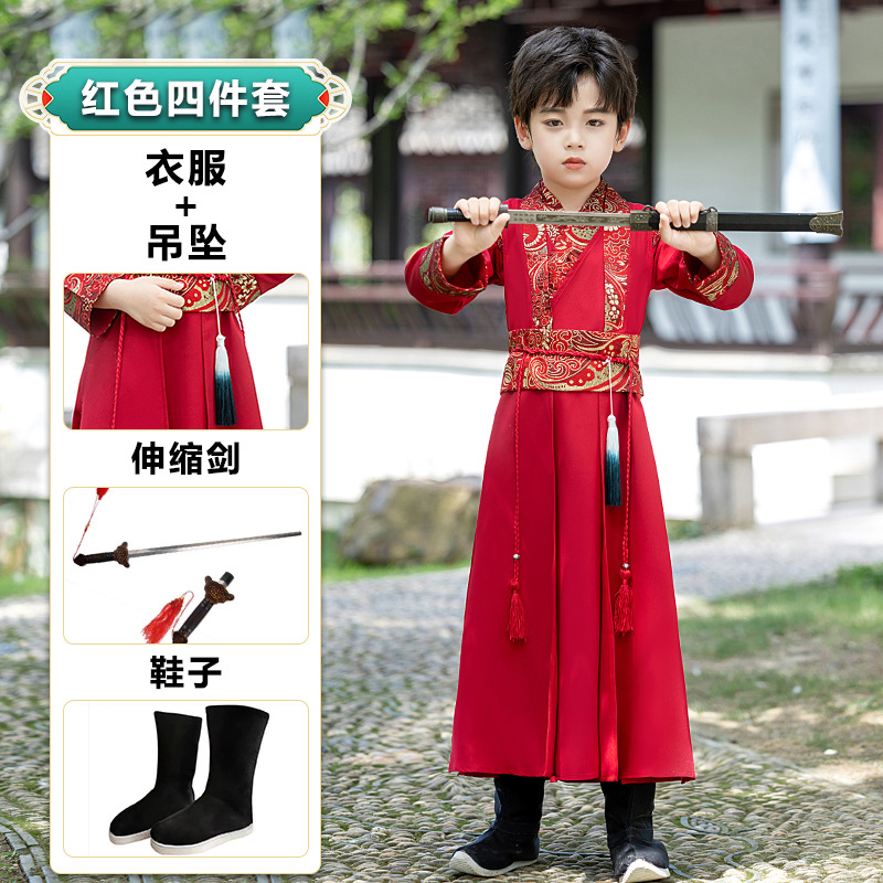 Trajes antiguos para niños, vestidos chinos, vestidos chinos, vestidos de primavera y verano, vestidos de rendimiento de tres caracteres