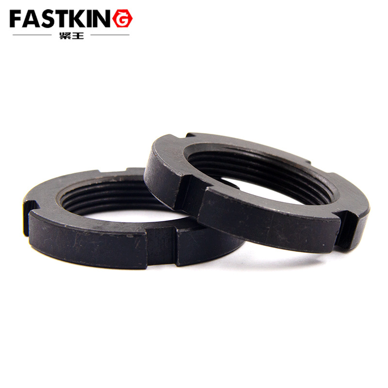 4级四槽锁紧止退国标小圆螺母GB810氧化发黑轴套园螺母