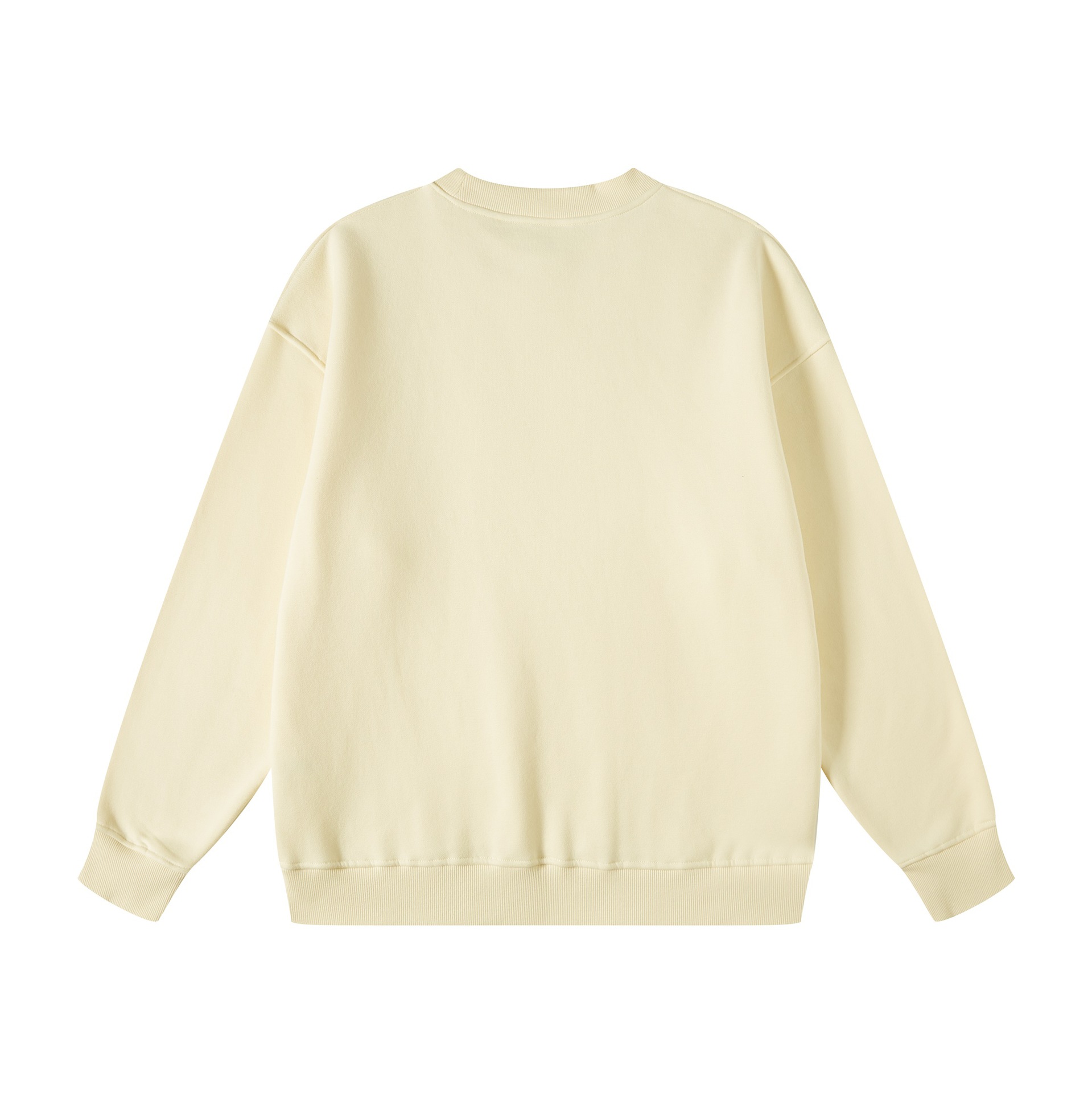 Sweat-shirt à col rond pour homme de marque décontractée et ample en velours 345 g plus couleur unie_voghion.com