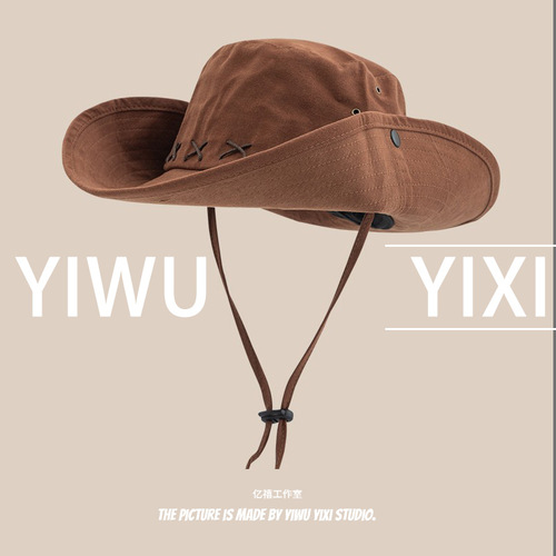 Japanese-style hiking caps for women and men, suitable for summer, autumn, winter, Xinjiang, Tibet, travel, photography, large head circumference, outdoor hiking, western cowboy hat