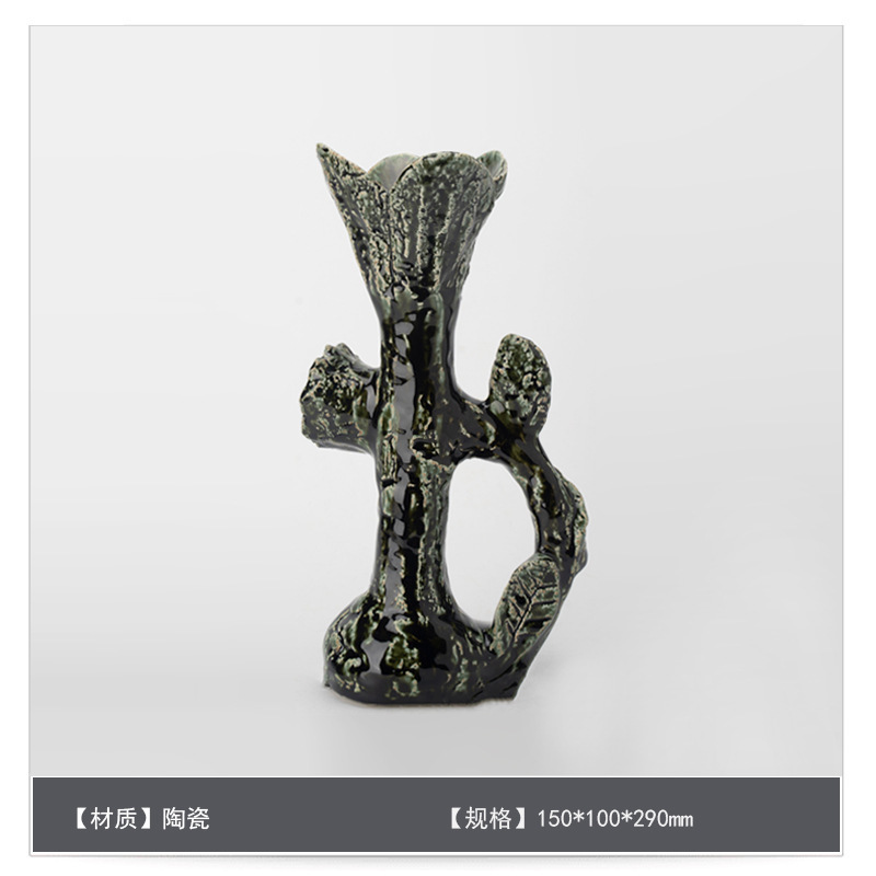 中世スタイルのセラミックフラワー花瓶装飾アートB&Bモデルルームゲストテーブルハイエンドフラワーアレンジメント装飾|undefined