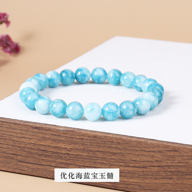 Optimized aquamarine chalcedony bracelet