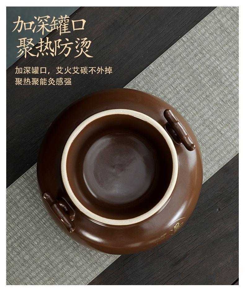 Smokeless Moxa Belly Warming Cup Navel Moxibustion Device Mini Size with Ignition Bowl and Pad in use