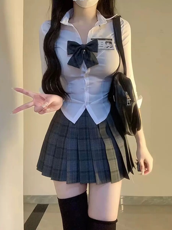 jk 制服ウエストシャツトップ半袖オリジナル本物のカレッジスタイル痩身白シャツホットガールスーツ|undefined