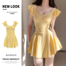 泳衣女裙式连体保守遮肚显瘦韩版ins超仙高级感小胸聚拢温泉泳装