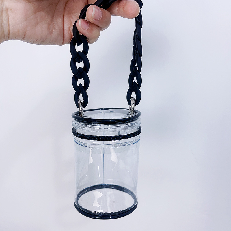 PVC 透明ベビーウォーキングバッグブラインドボックス収納ディスプレイバッグ防塵ジッパーアウト円筒形バッグバブルマートベビーバッグ|undefined