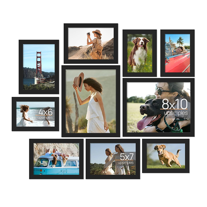 Cross-Border Amazon 8X10, 5x8inch Pack Photo Frame Collage Wall Decor Home Photo Gallery Frame Set