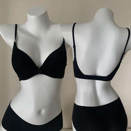 前扣内衣女夏季薄款小胸聚拢防下垂性感裹胸无痕无钢圈美背文胸罩