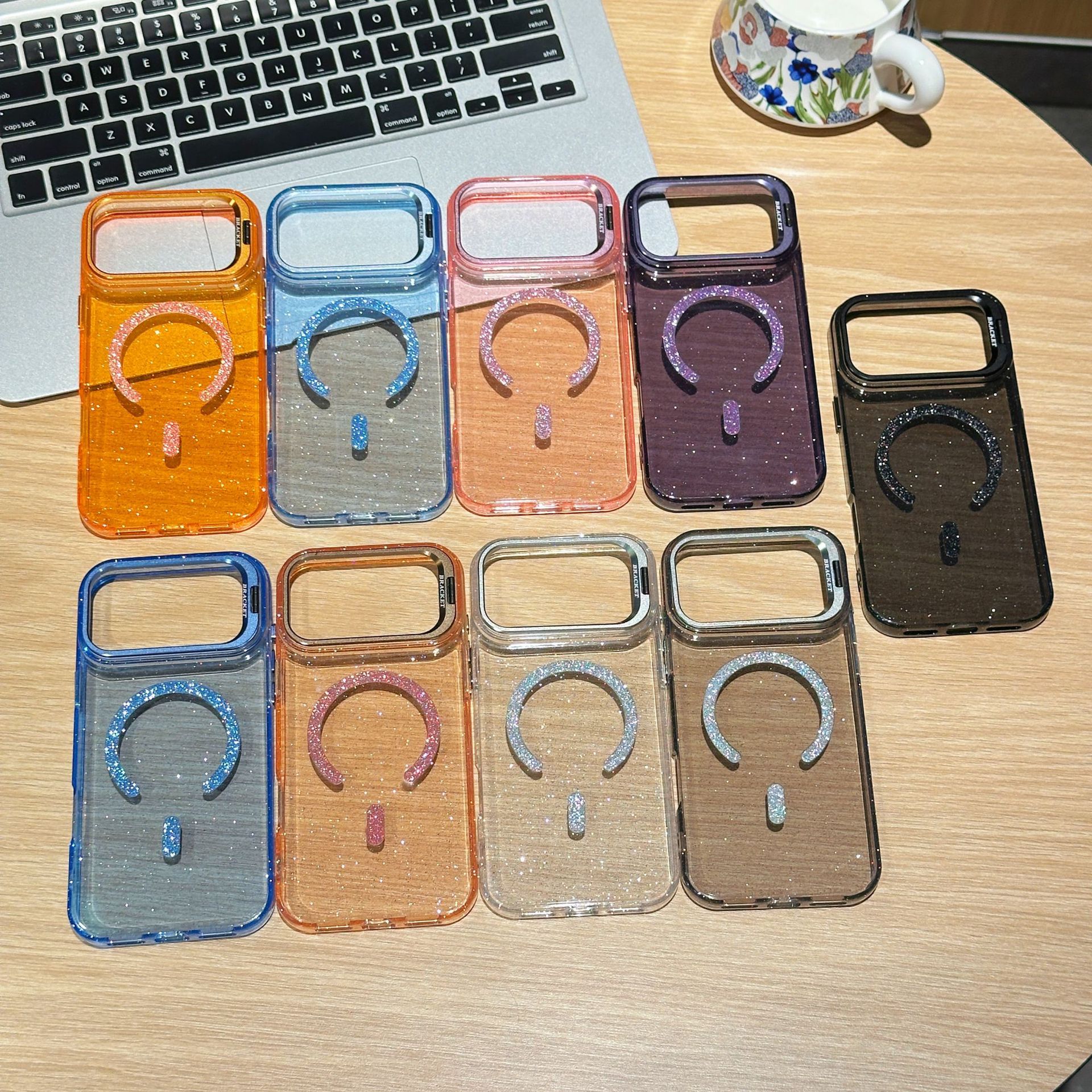 Soporte de lente de absorción de polvo de flash simple nuevo para iPhone17PROMAX caso de teléfono hielo estilo americano Apple 13