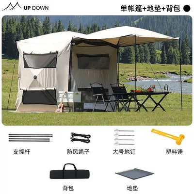 Avtomobil dam çadırları Tent with Oxford Cloth and - single-tentfloor-matcanopy-three-layers-of-thickening600d-oxford-clothextra-thick-silver-coating