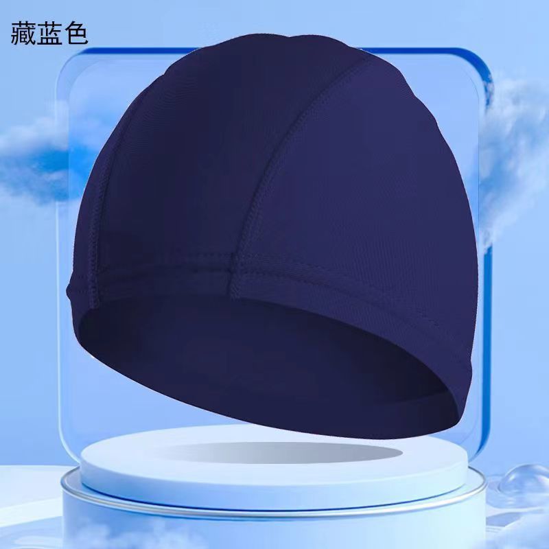 Navy blue swimming cap (universal high elastic style for children and adults) - 1 pack