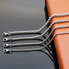 不锈钢方珍珠项链钛钢玉米链欧美嘻哈饰品箱包挂件厂家批发