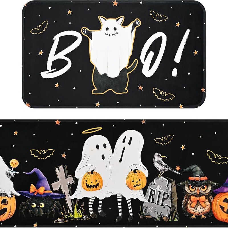 国境を越えた感謝祭ハロウィーンキッチンフロアマット祝日装飾ドアマットキッチンドアマットセットアマゾン|undefined
