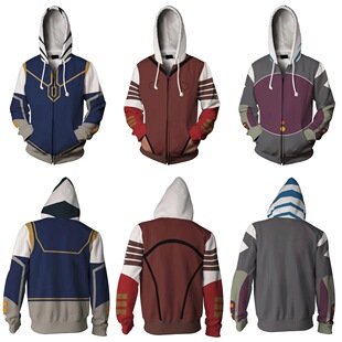 Cross-border Amazon new Star Wars cos zipper hooded sweater men's 3D printed hoodie boys and girls coat