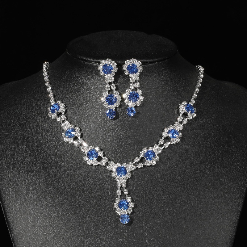 conjunto de noiva três peças colar brincos agarrar corrente strass joias banquete conjunto de joias_voghion.com