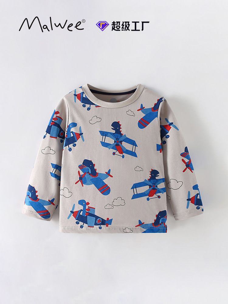 Malwee chaqueta de niño otoño y invierno nuevo estilo europeo y americano para niños de media edad chaqueta de cuello redondo Casual Camiseta infantil
