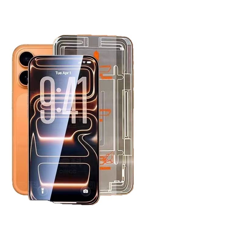 Mica de Vidrio Templado con Aplicador para iPhone 17ProMax 16Pro 14Plus 13 12, Vidrio Templado, Alta Definición y Antipolvo