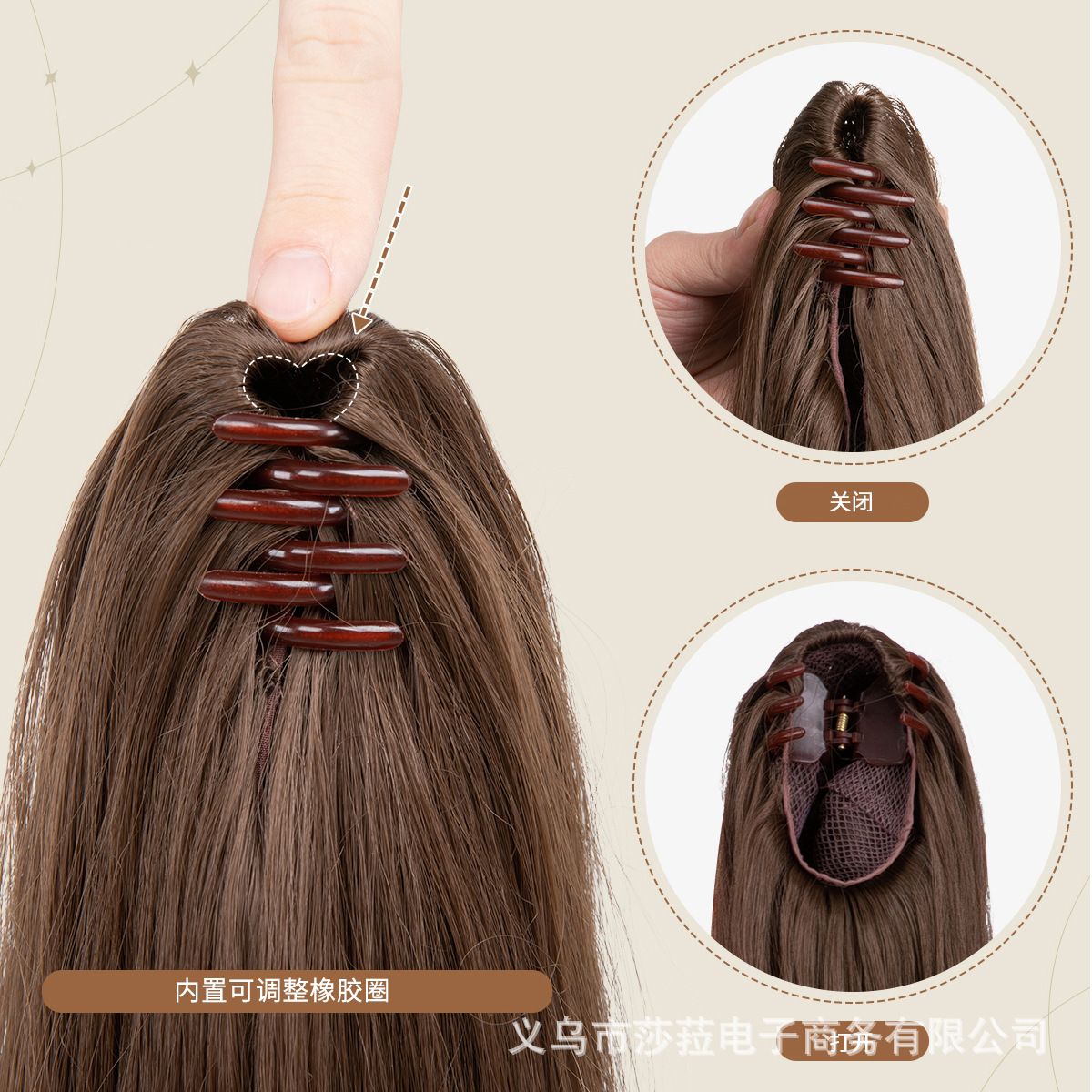 Pelucas de cola de caballo estilo europeo y americano para mujer, cabello sintético largo y rizado, cola de caballo alta con clip de garra naturalmente esponjosa, directamente del fabricante.