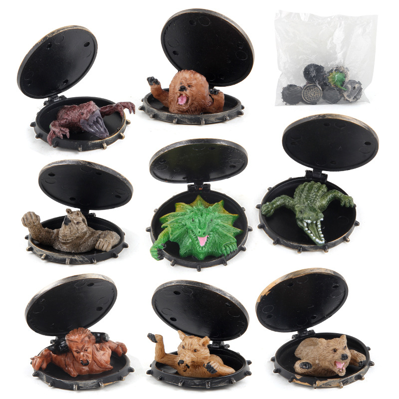 Juguete DE LOS NIÑOS simulación animal traje modelo estático cocodrilo Triceratops rinoceronte León hecho a mano adornos Amazon