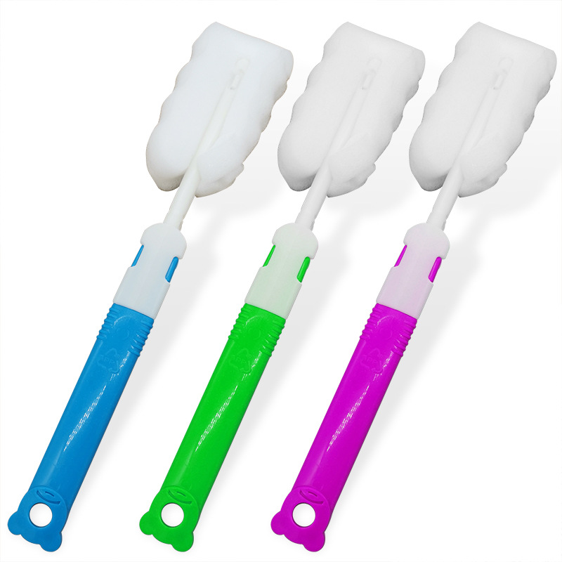 ガラスカップブラシ取り外し可能なボトルブラシ保温カップブラシ哺乳瓶ブラシスポンジ洗浄ブラシブラシ長い柄独立包装