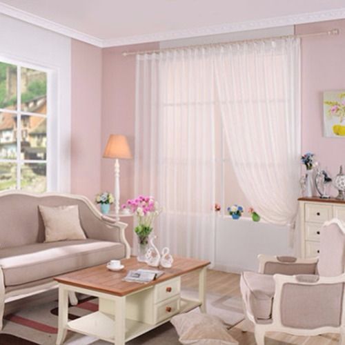 Curtain Gauze Fabric White Sand Curtain Balcony Bay Window Bedroom White Gauze Thin Window Screen Finished Curtain Gauze Simple Hot Sale