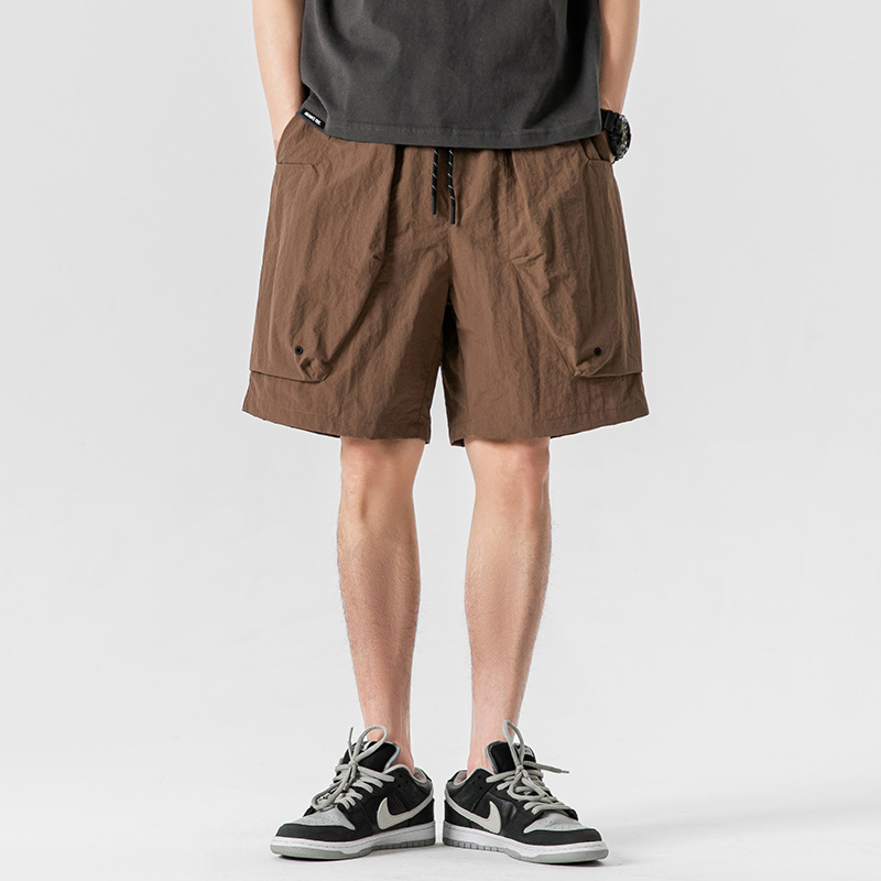 Rumen Summer Men's Quick-Dry Cargo Shorts Fitness Training Outdoor Running Breathable Multi-Pocket Stylish Sports Shorts