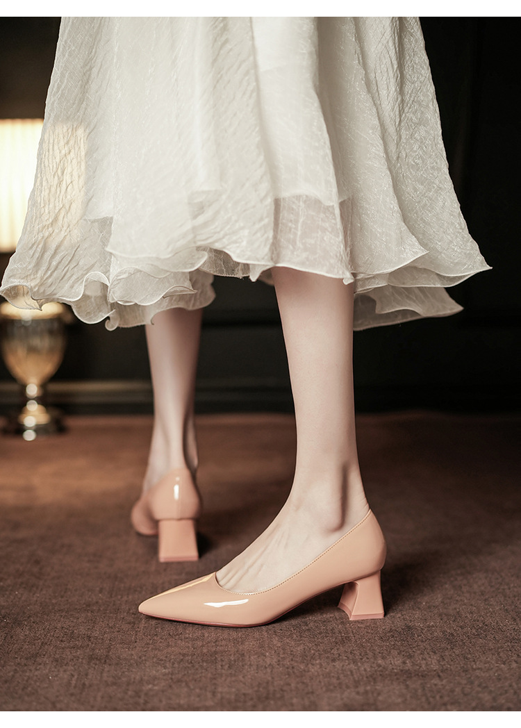 5001B Elegante High Heels für den Berufsalltag, weiche Sohle, Lederschuhe, Blockabsatz, für Damen_voghion.com