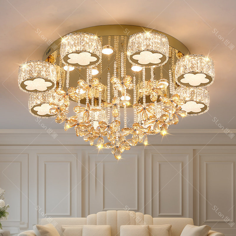 Living Room Ceiling Light, Light Luxury Modern Crystal Lamp, Main Light for the Hall, 2025 New Model, Simple and Elegant, Dining Room and Bedroom Lighting Fixtures Living Room Ceiling Light, Light Luxury Modern Crystal Lamp, Main Light for the Hall, 2025 New Model, Simple and Elegant, Dining Room and Bedroom Lighting Fixtures
