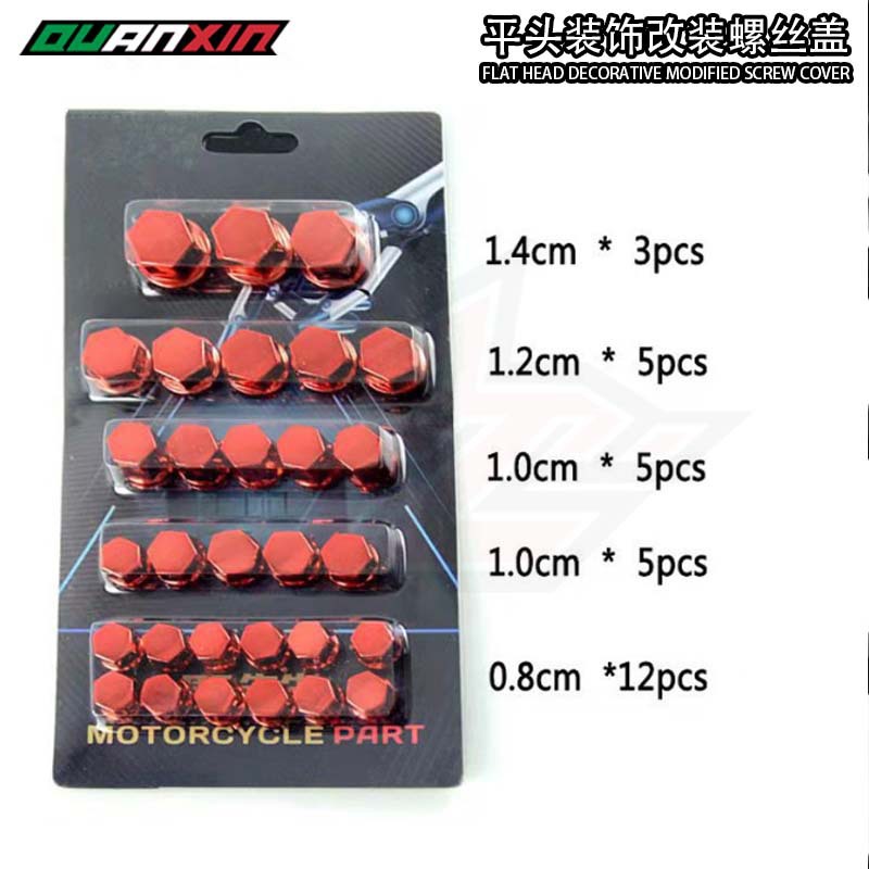 accesorios de modificación de motocicleta cabeza de máquina tapa de tornillo decoración tapa de tornillo motor de scooter tapa de tornillo de cabeza plana