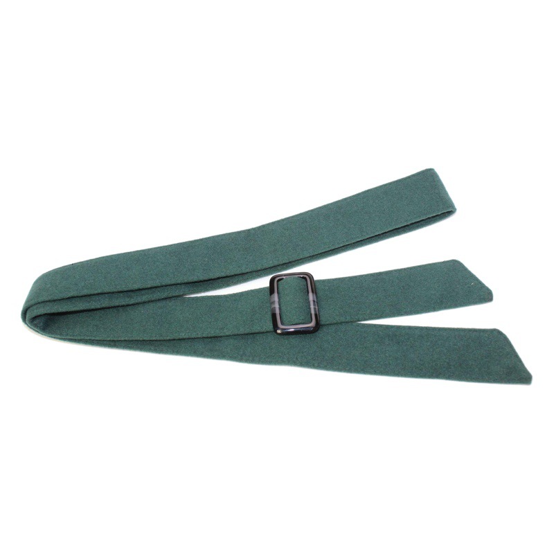 Cinturón ancho de mujer de doble cara abrigo de terciopelo de lana cinturón de arco decorativo negro ejército verde trench coat ribbon