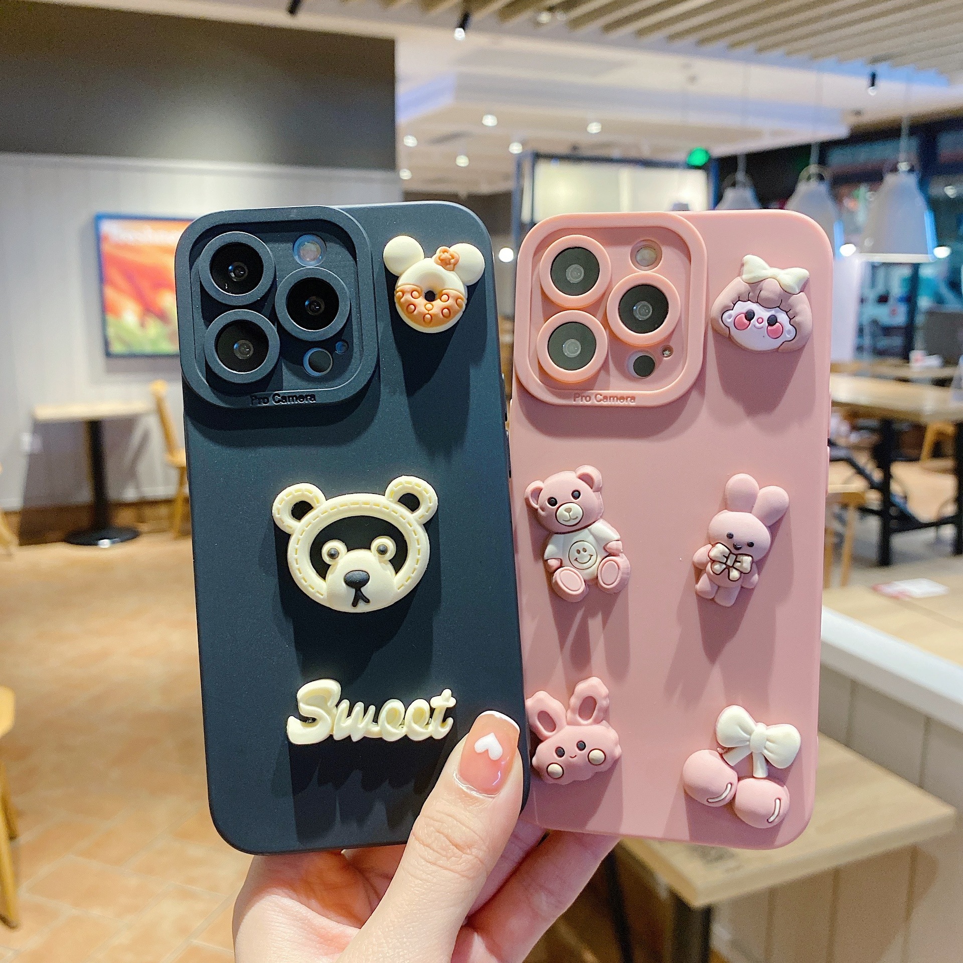 Aplicable a Apple nuevo dibujos animados muñeca creativa estuche de teléfono móvil pupila anti-caída se puede personalizar estuche de teléfono móvil Huawei image 5