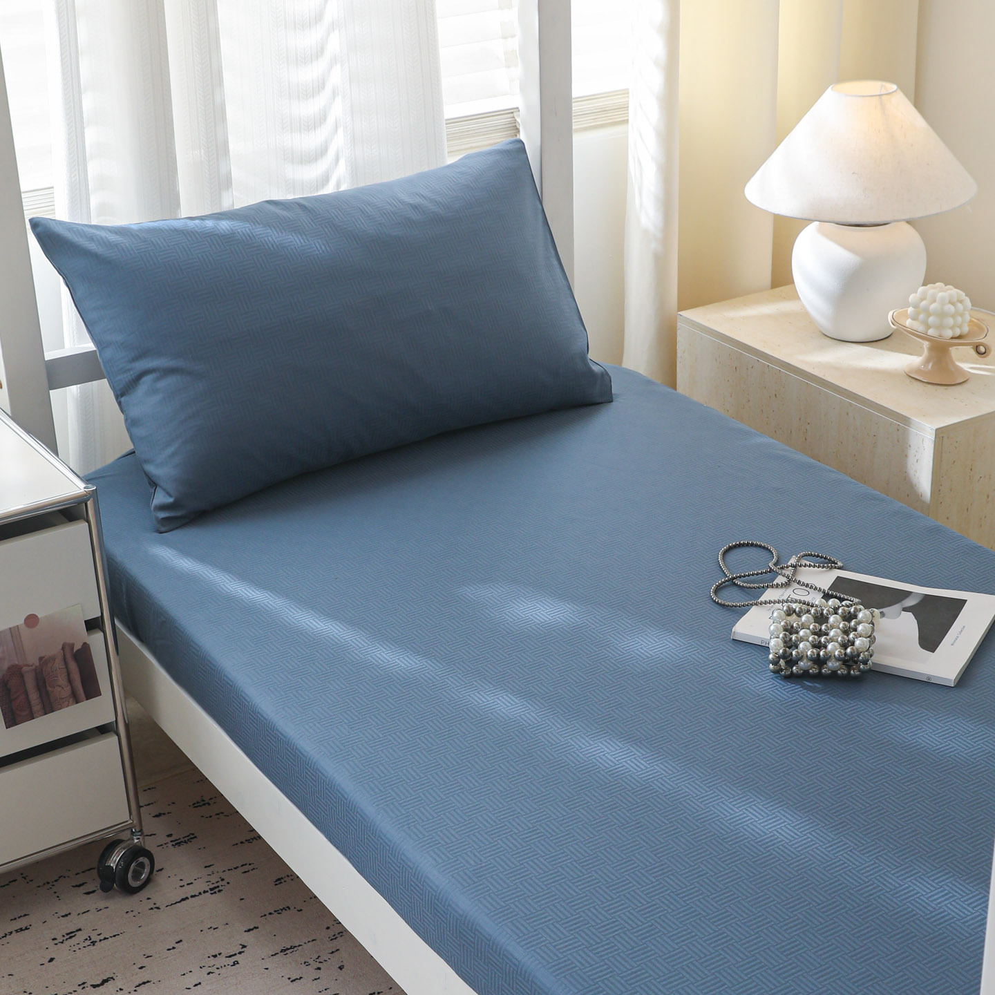 Sombrilla de cama jacquard de algodón de una sola pieza 100 dormitorio de estudiantes de algodón alquilado dormitorio especial lavable a máquina 25 estilos