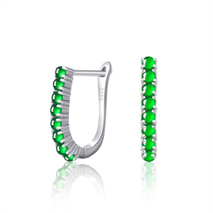genuine goods natural A goods jade full green yang green earrings earrings ice jade earrings simple ladies earrings wholesale