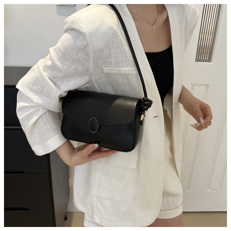 Small Square Shoulder Bag For Women Solid Colour Simple Style_voghion.com