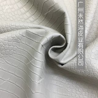 头层真羊皮混种羊压鳄鱼纹浅肉色服装鞋包纹路1970#颜色2005#