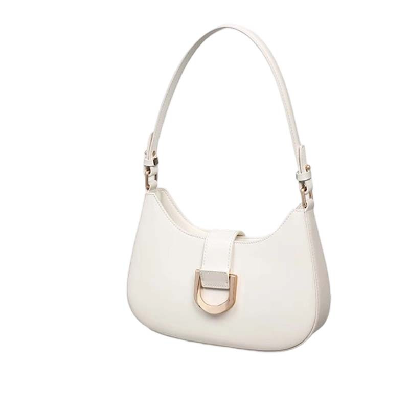 Genuine Leather Crescent Bag Luxury Cowhide Baguette Bag Women's Commuter Bag Niche Design Versatile Shoulder Crossbody Bag - Thumbnail 5