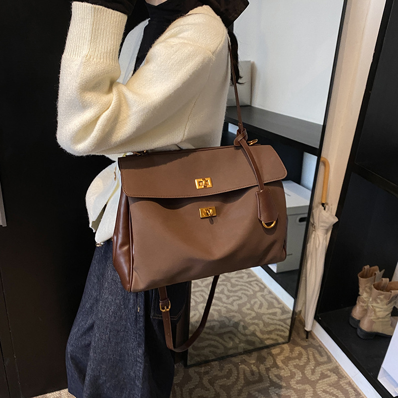 高级质感软面简约腋下包包女2025新款大容量托特包通勤单肩斜挎包|undefined