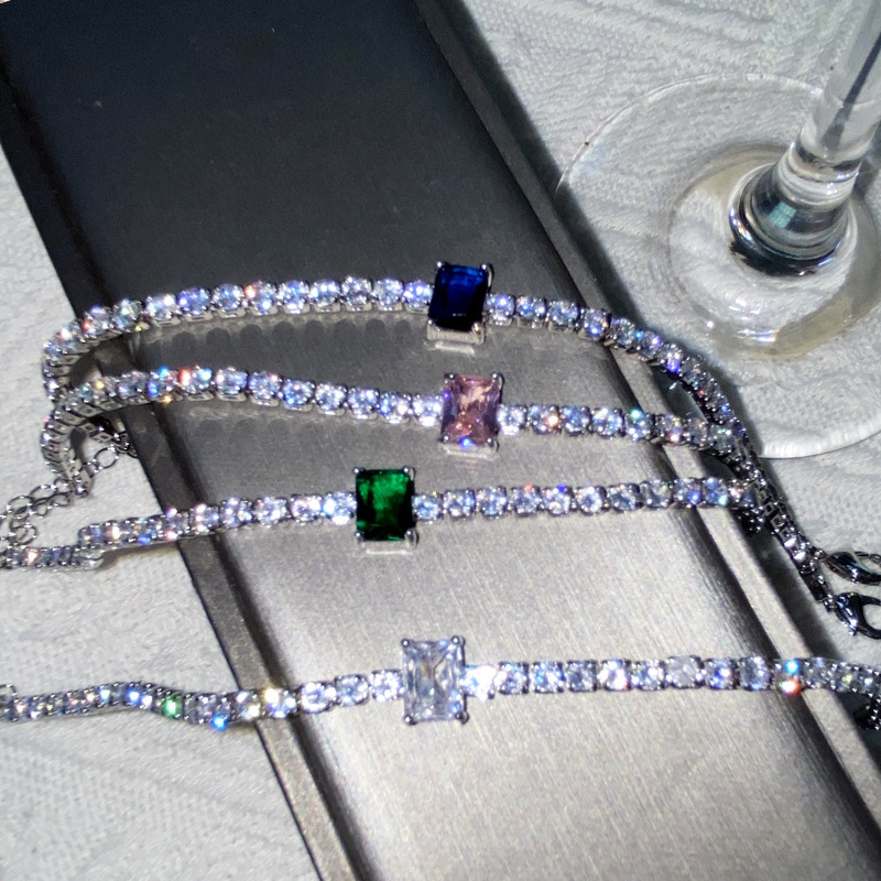 Versa Light Luxury Diane Powder Gem Seasonal Live Broadcast New 18K Plated to Jane Rainbow Girl's Best Friend Joker Bracelet