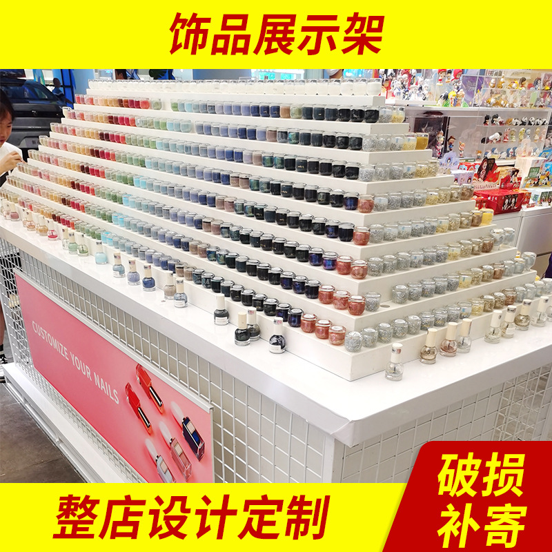 中岛台货柜饰品发夹展示架美甲展示柜台木质烤漆货架定制