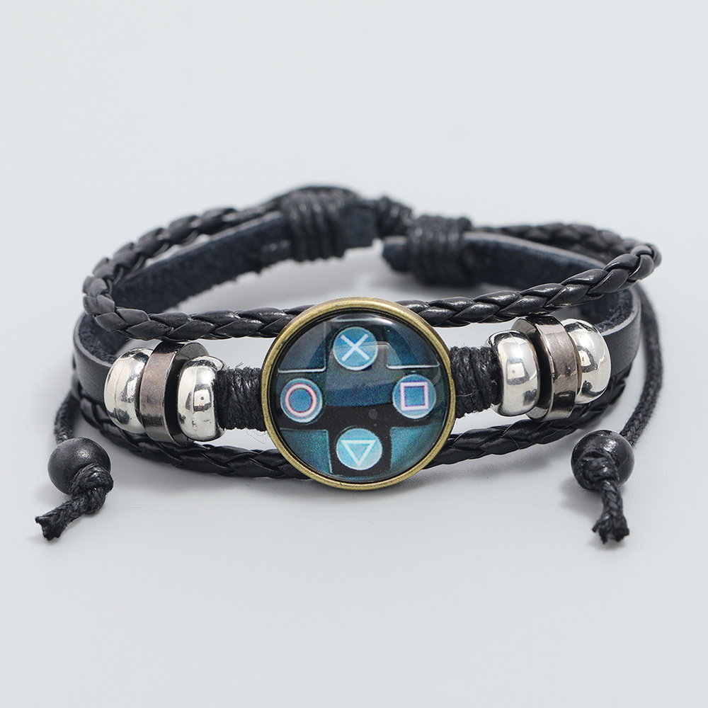 beaded leather bracelet retro simple multi-layer woven pull adjustment bracelet