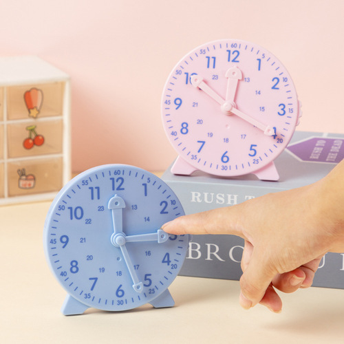 Teaching clock model for primary school students in first and second grade children's understanding of time teaching aids mathematics three-hand linkage clock table