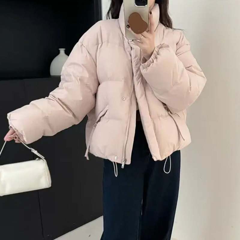 糖果色立领羽绒服女短款2025冬季新款甜美白鸭绒小个子显瘦面包服|undefined