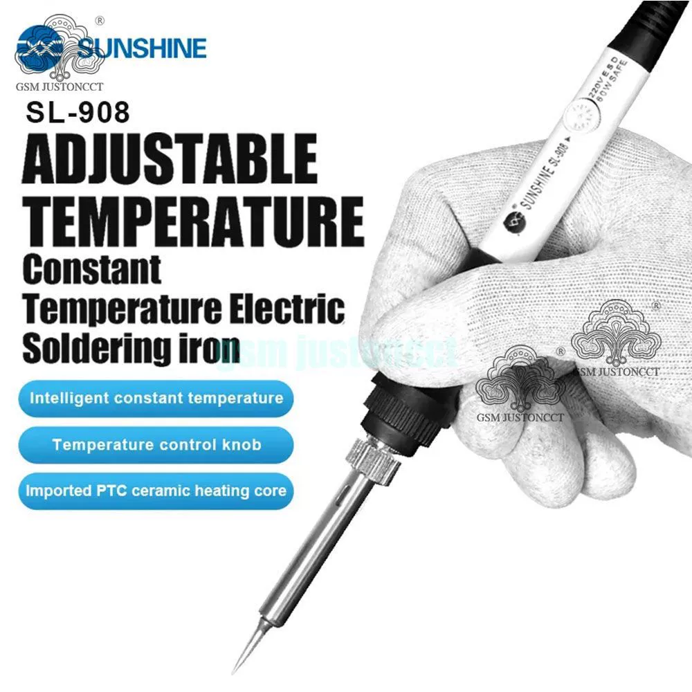 Xinxun SL-908 Электрический паяльник с контролем температуры 60 Вт паяльник с постоянной температурой бытовой ремонт мобильных телефонов Сварка внутреннее Отопление пайка