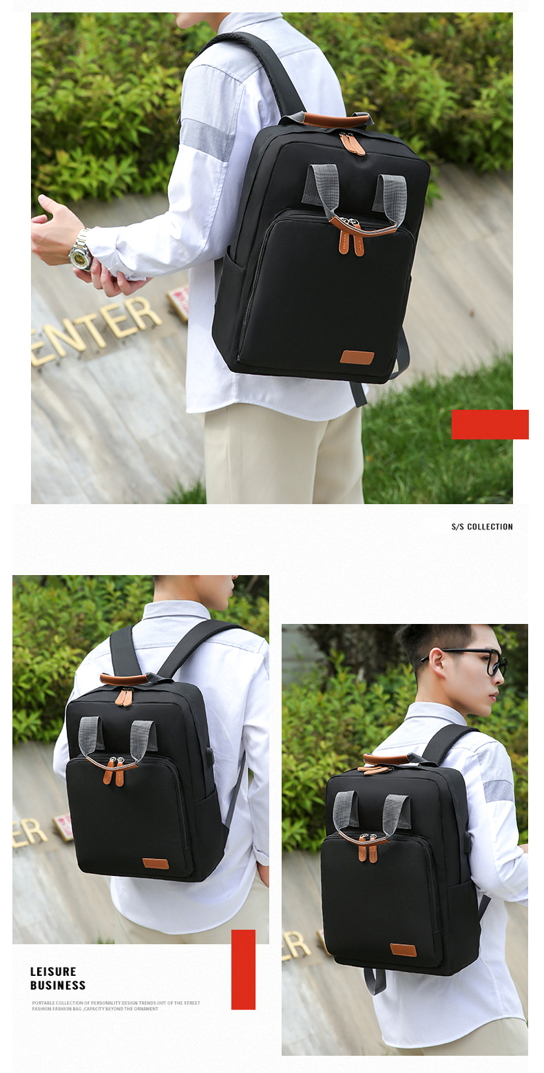 New large-capacity casual and simple hand-held backpack, business commuting schoolbag, short-distance business trip casual computer backpack undefined