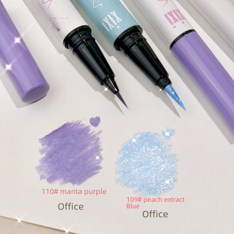 Xixi Eyeliner Pen Clear Cream Blue Silkworm High Glow Pen Flash Broken Diamond Eyeliner Pen Student Party Cosmetic Chinese Goods