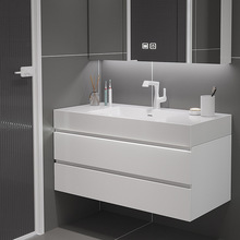 現代簡約陶瓷一體盆浴室櫃洗手洗臉盆櫃組合櫃體單獨衛生間洗漱台